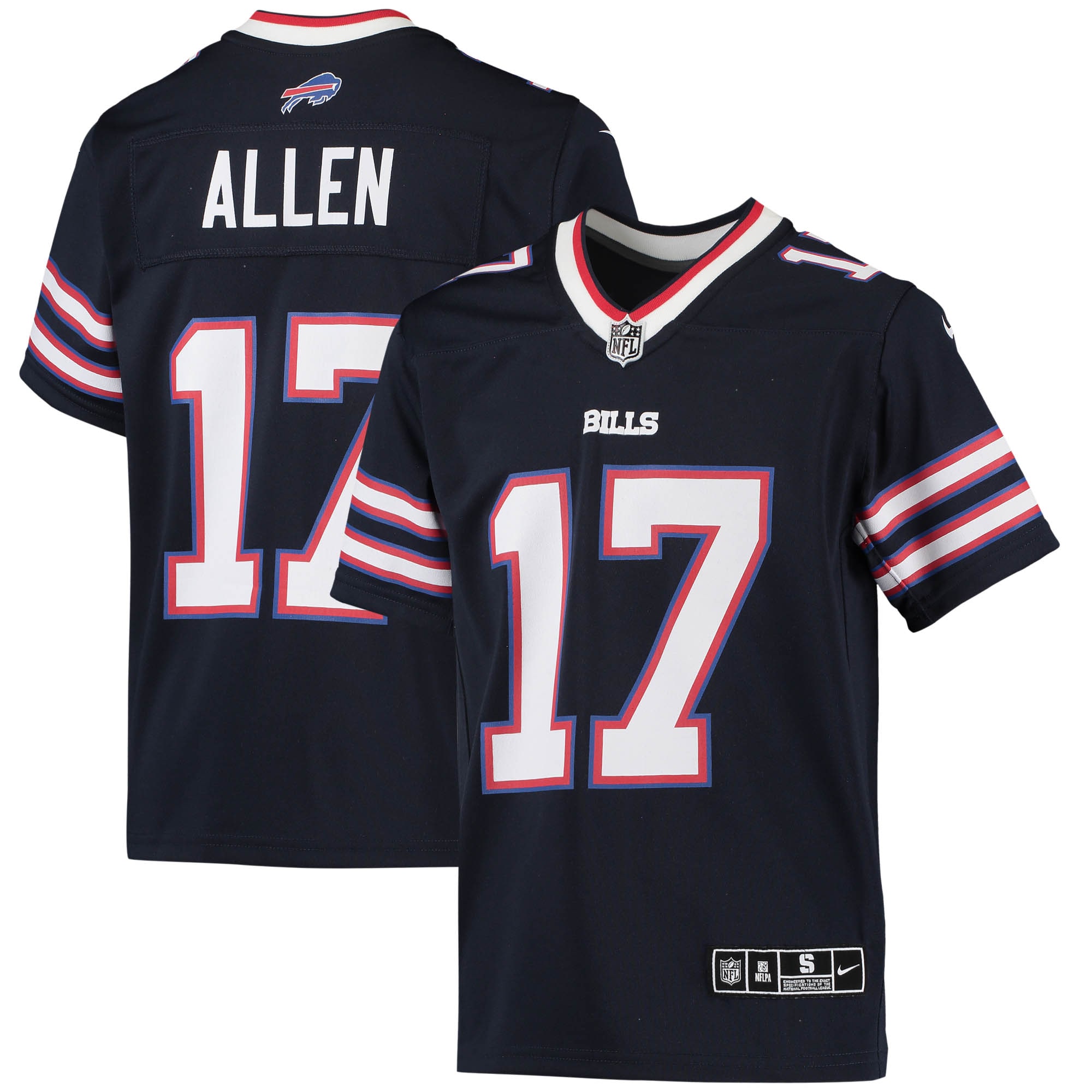 Youth Buffalo Bills Josh Allen Navy Inverted Team Game Jersey Js2144