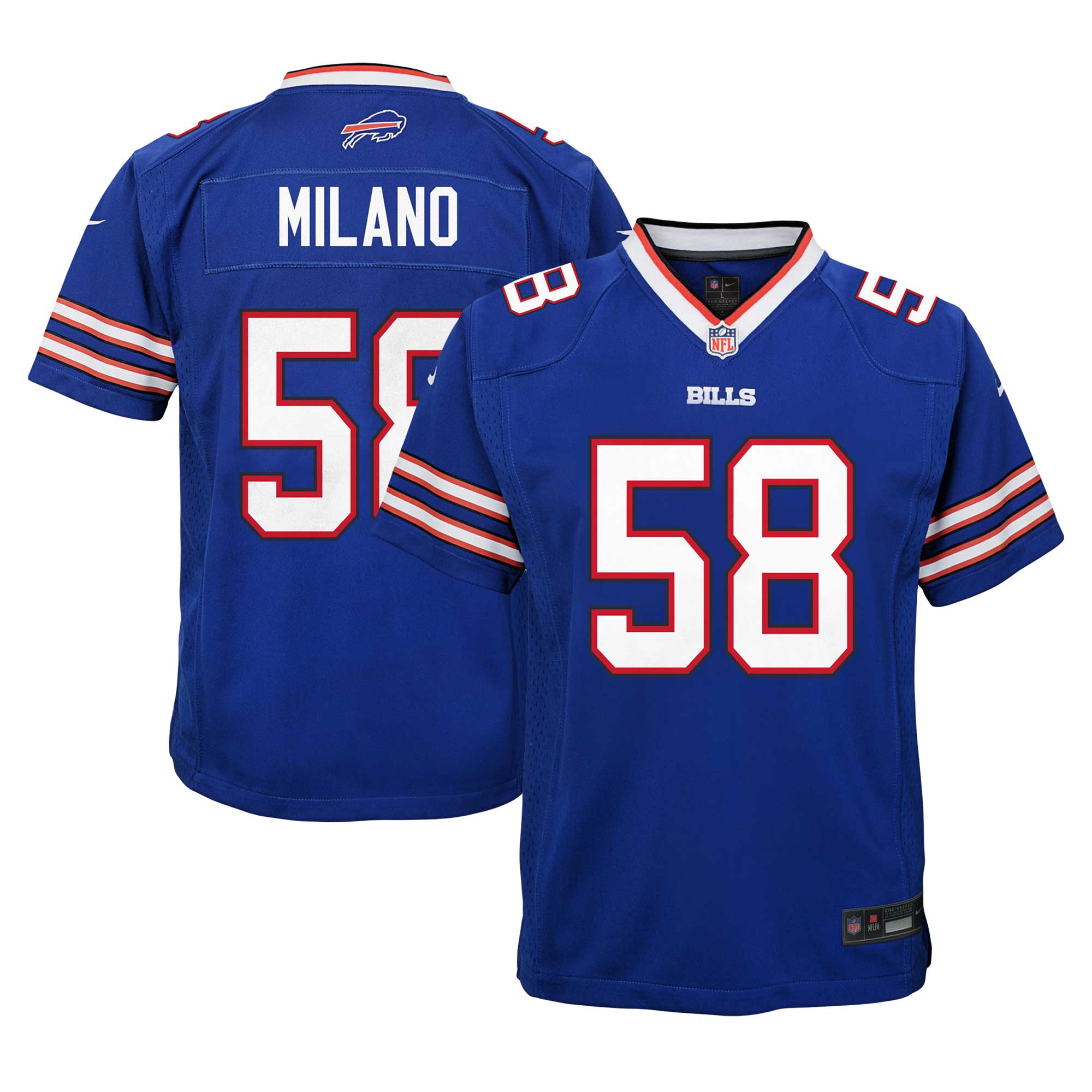 Youth Buffalo Bills Matt Milano Royal Team Player Game Jersey Js7613