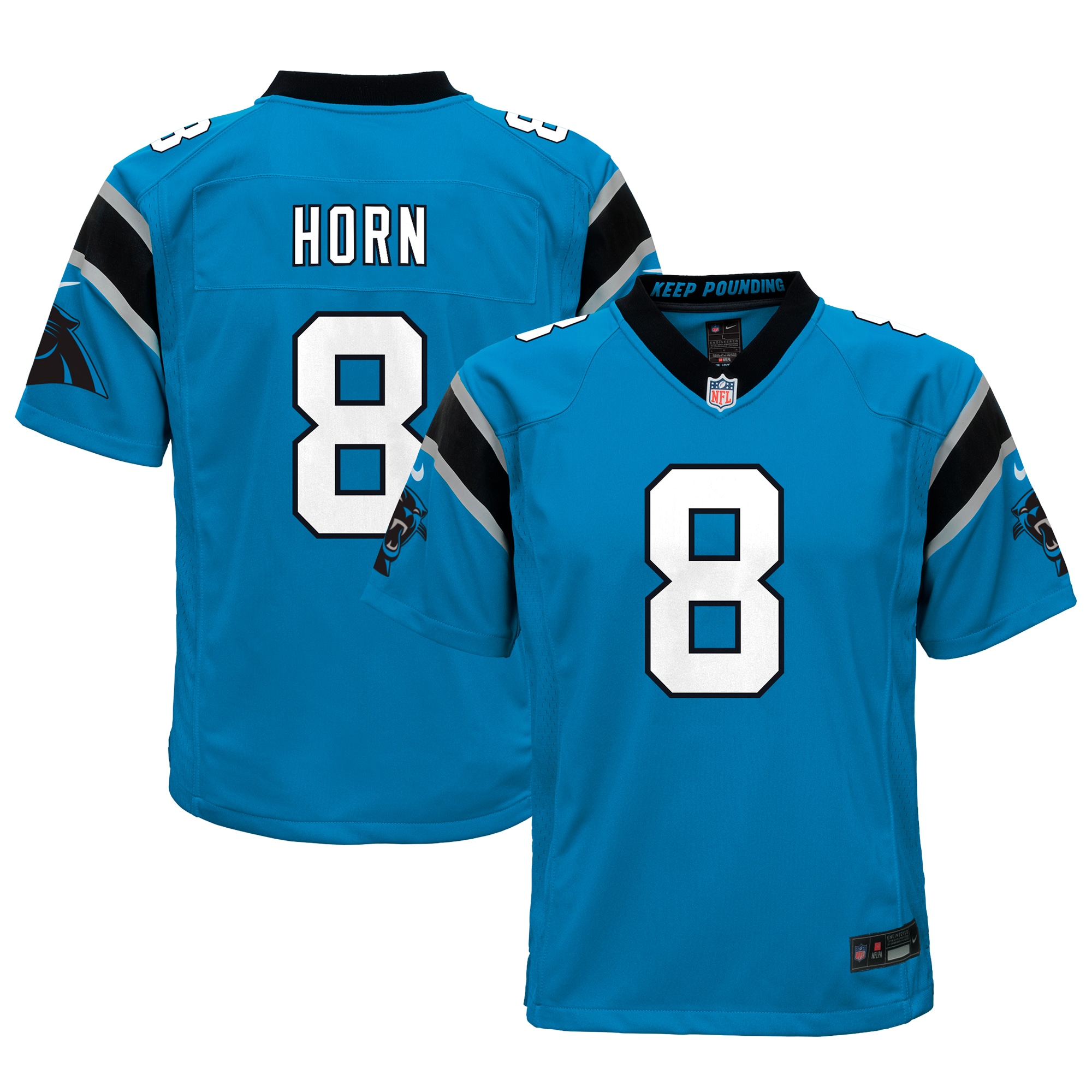Youth Carolina Panthers Jaycee Horn Blue Game Jersey Js8700