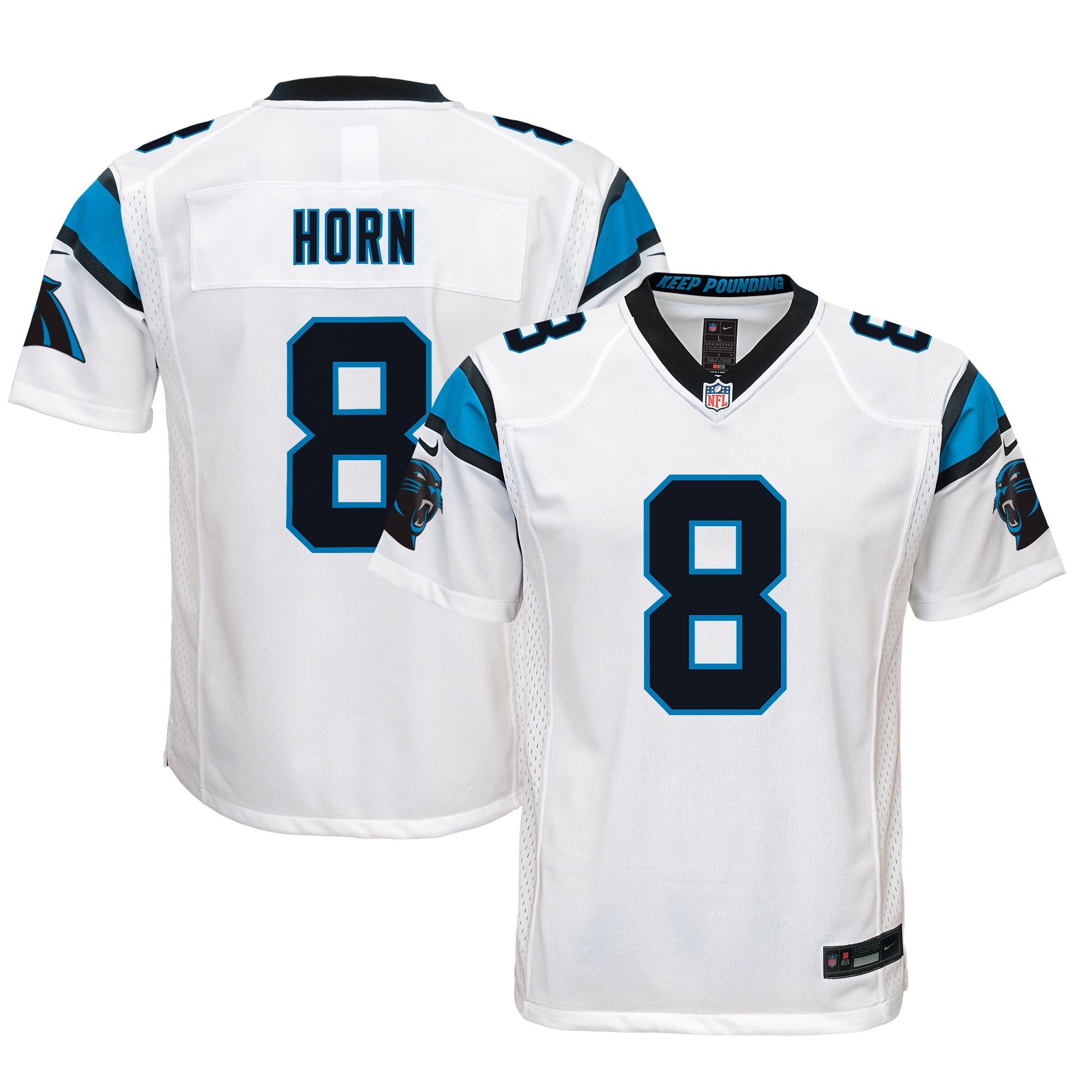 Youth Carolina Panthers Jaycee Horn White Game Jersey Js2731