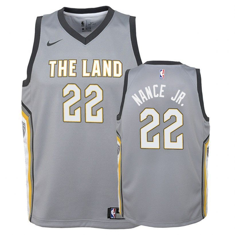 Youth Cavaliers Larry Nance Jr. 22 City Gray Jersey
