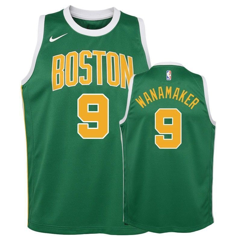 Youth Celtics Bradley Wanamaker 9 2018-19 Earned Green Jersey