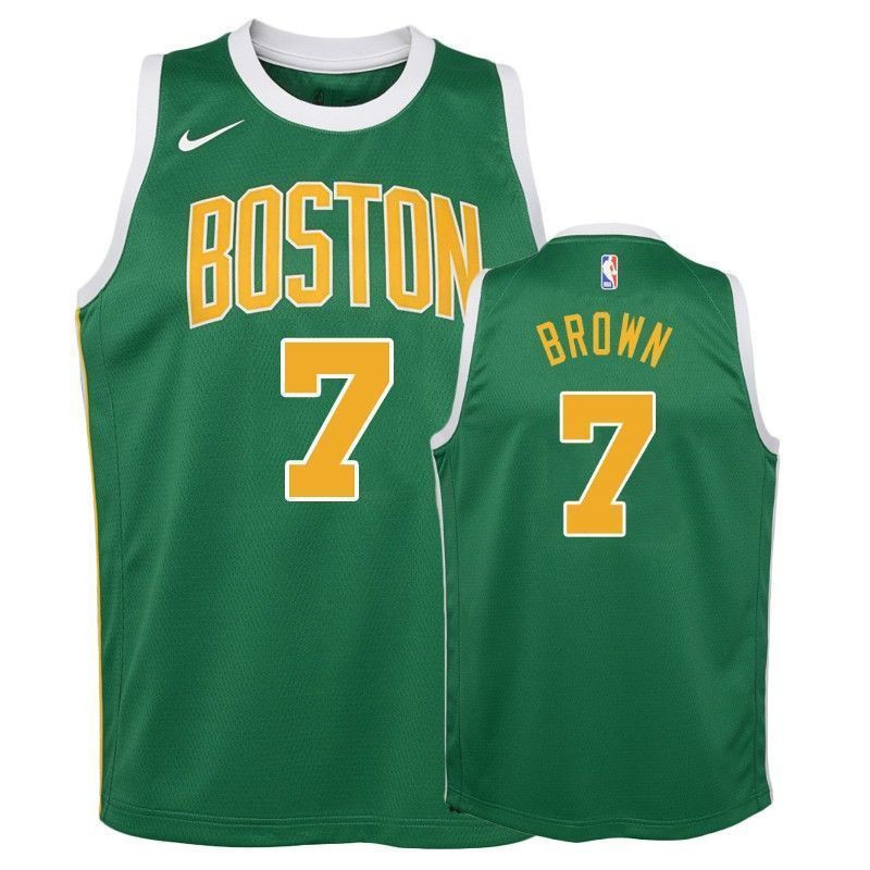 Youth Celtics Jaylen Brown 7 2018-19 Earned Green Jersey