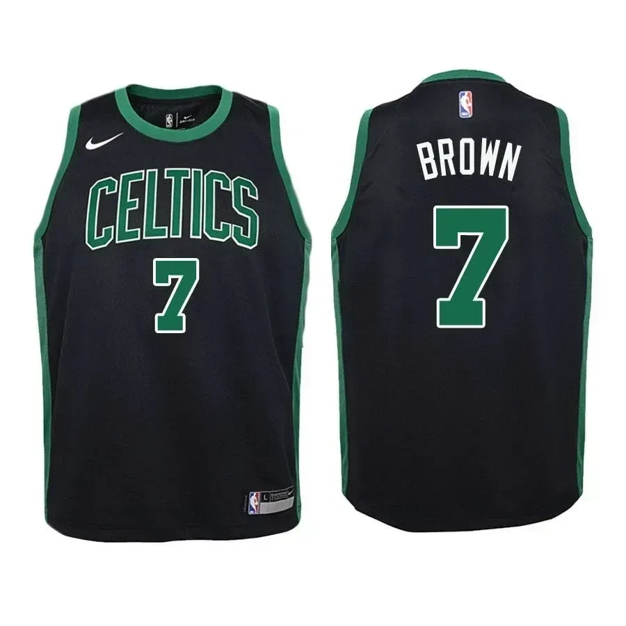Youth Celtics Jaylen Brown 7 Statet Edition Black Jersey