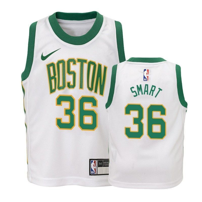 Youth Celtics Marcus Smart 36 City White Jersey