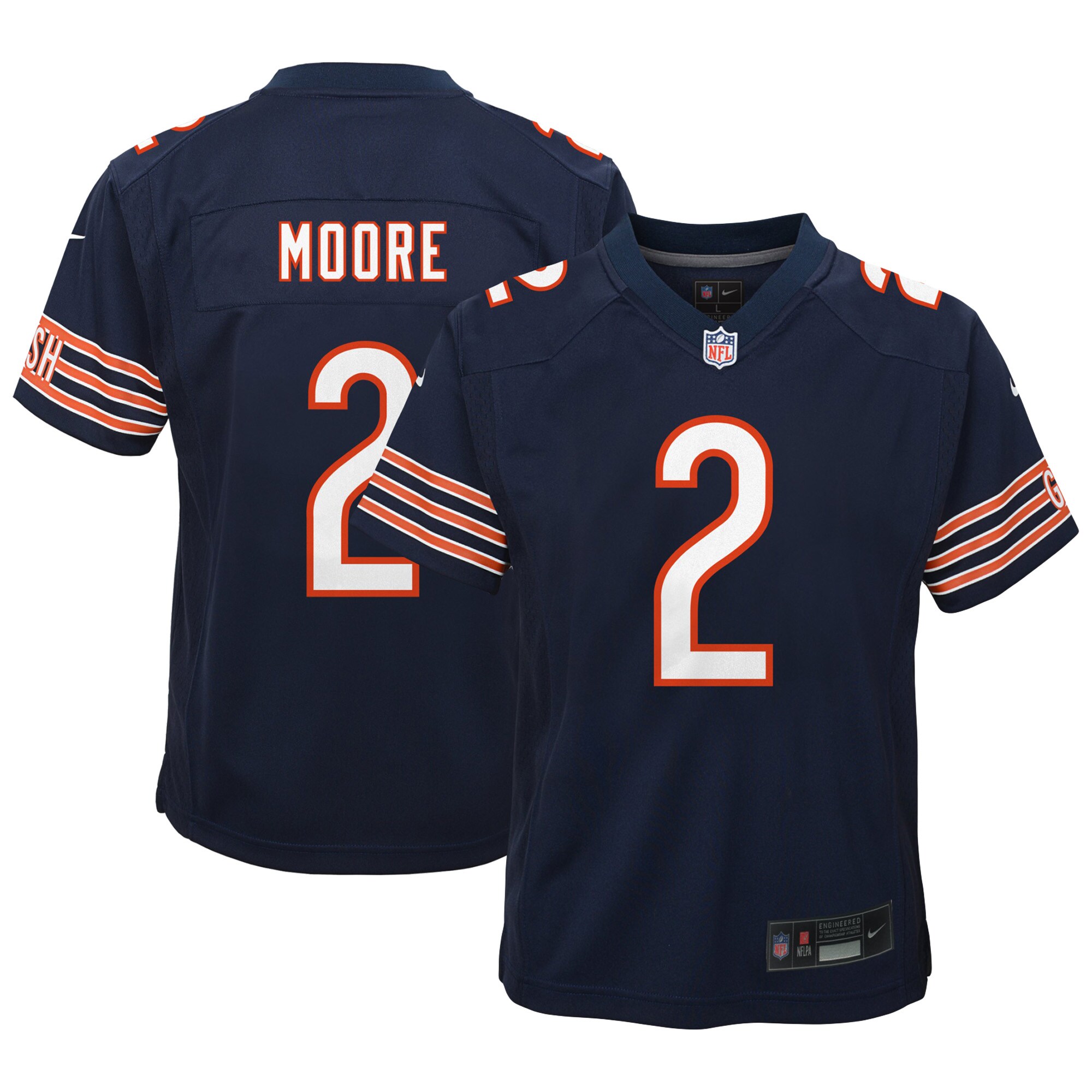 Youth Chicago Bears D.j. Moore Navy Game Jersey Js5966