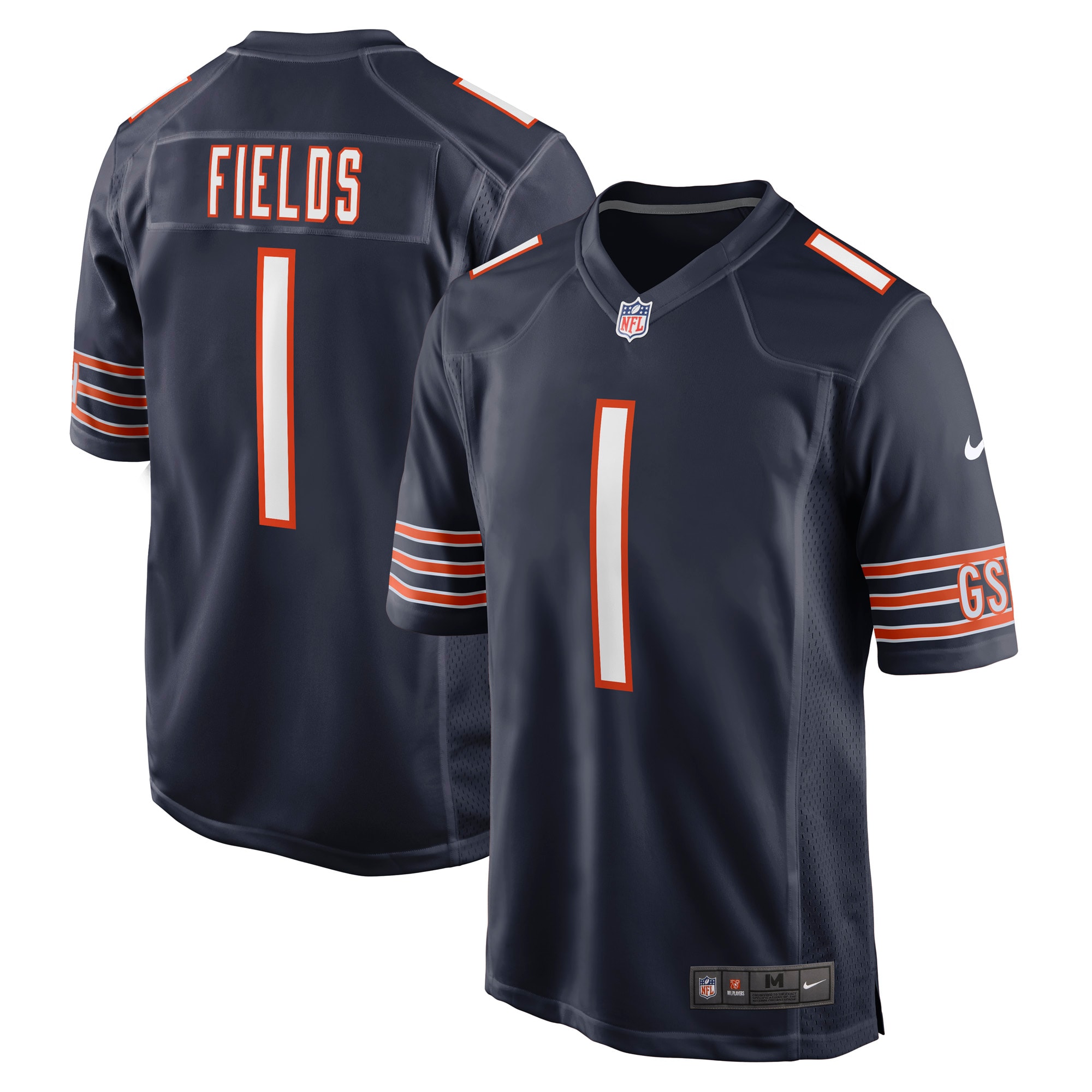Youth Chicago Bears Justin Fields Navy Game Jersey Js9671