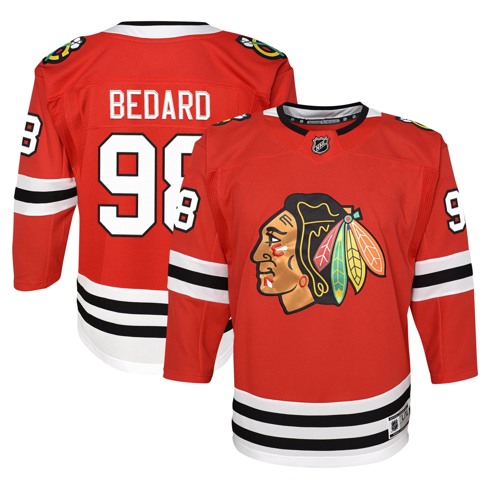 Youth Chicago Blackhawks Connor Bedard Red Home Premier Player Jersey