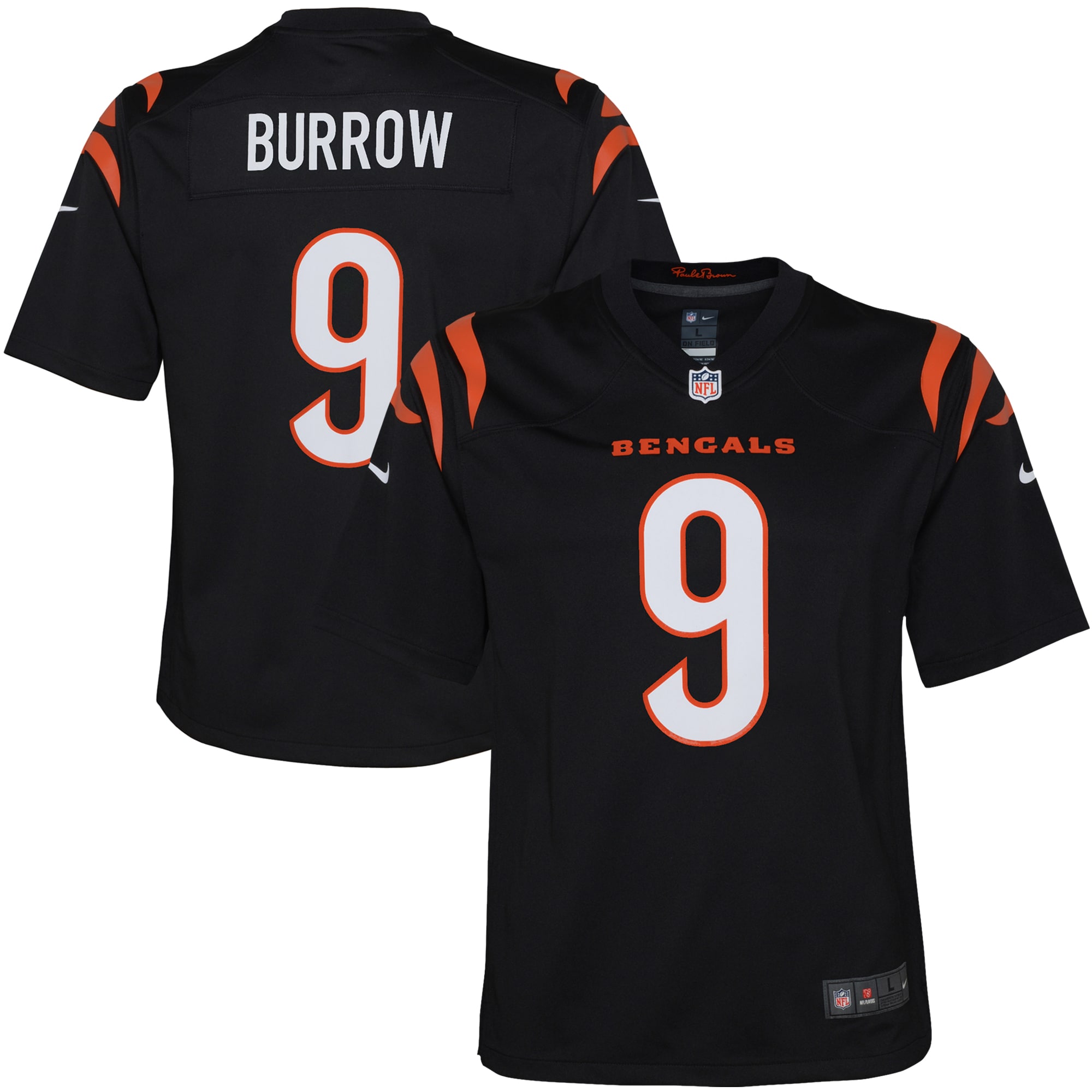Youth Cincinnati Bengals Joe Burrow Black Game Jersey Js1882