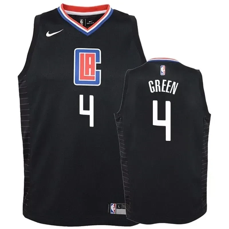 Youth Clippers Jamychal Green 4 18-19 Statet Black Jersey