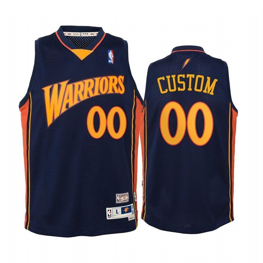 Youth Custom Golden State Warriors Hardwood Classics Jersey - Navy