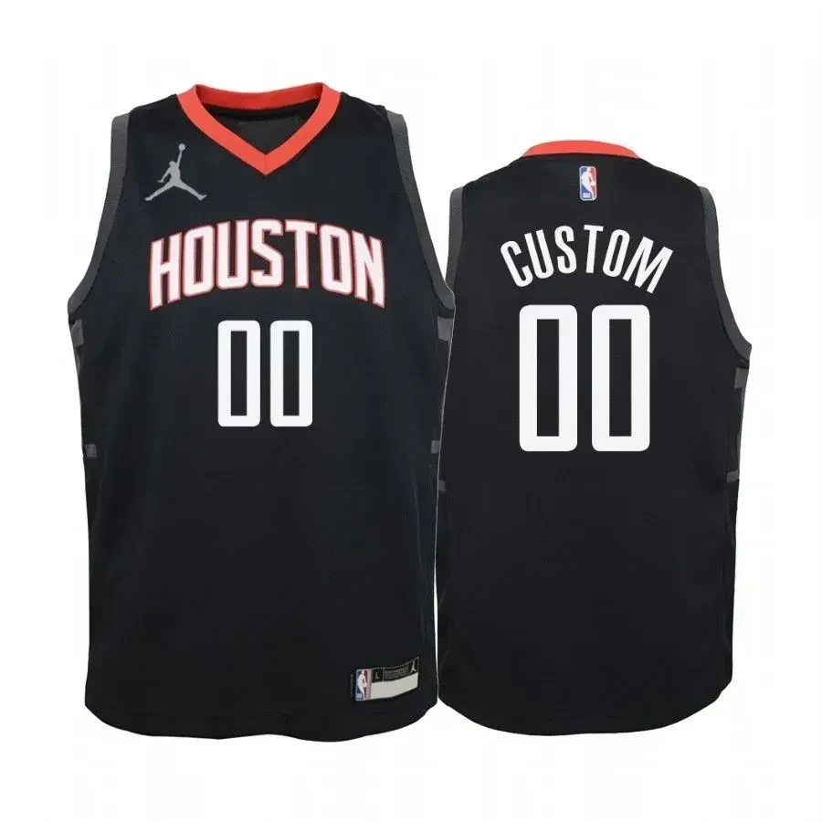 Youth Custom Houston Rockets Red Statet Jersey Jumpman