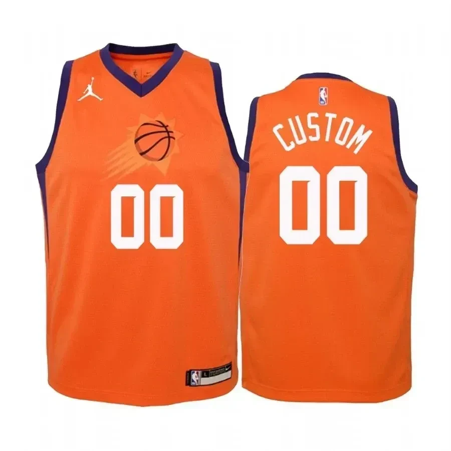 Youth Custom Phoenix Suns Orange Statet Jersey Jumpman