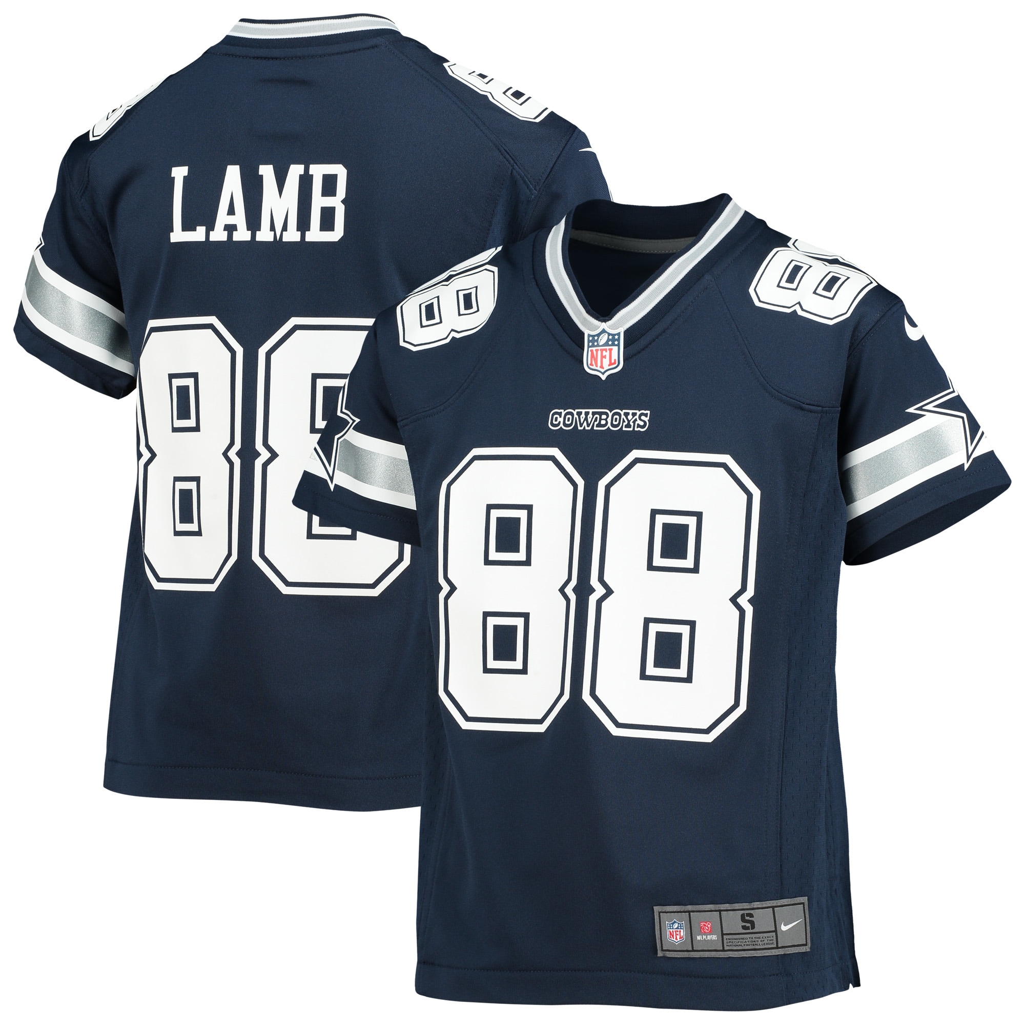 Youth Dallas Cowboys Ceedee Lamb Navy Player Game Jersey Js8344