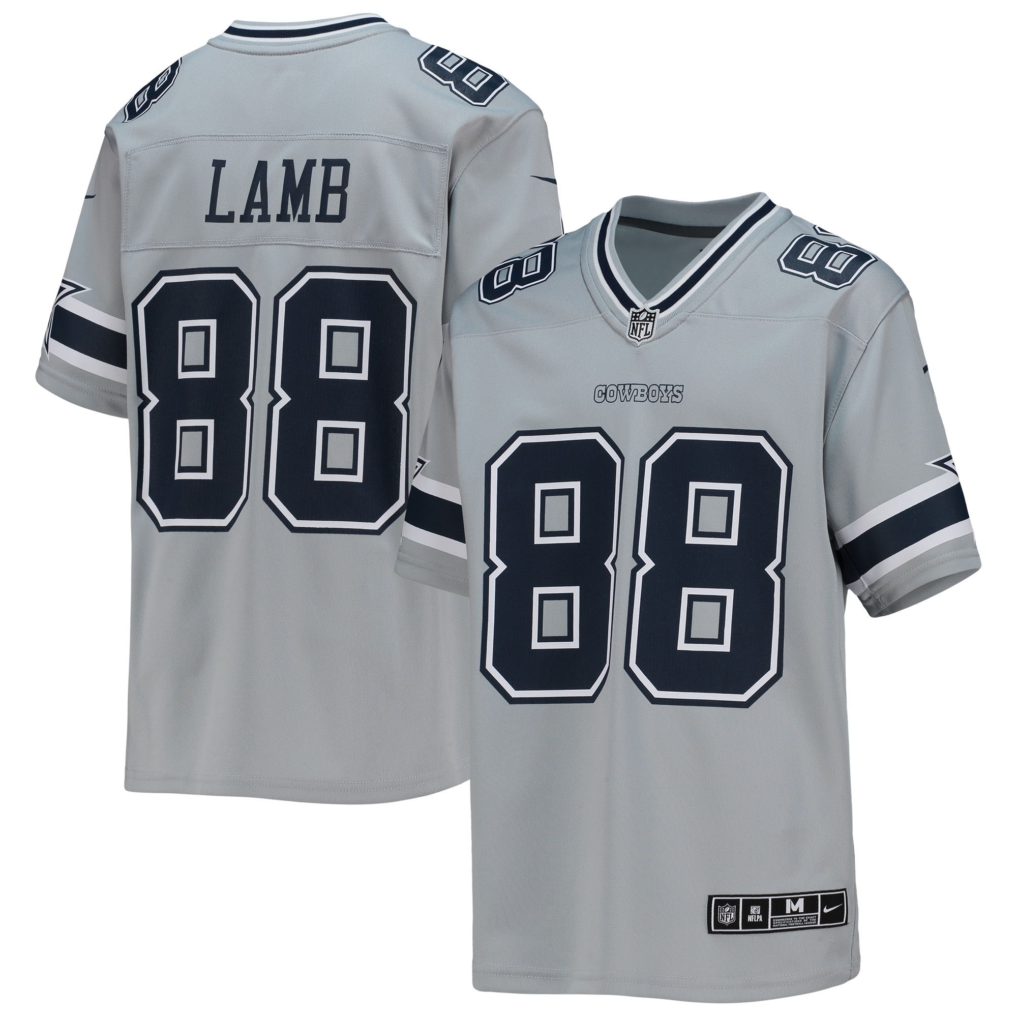 Youth Dallas Cowboys Ceedee Lamb Silver Inverted Team Game Jersey Js5217