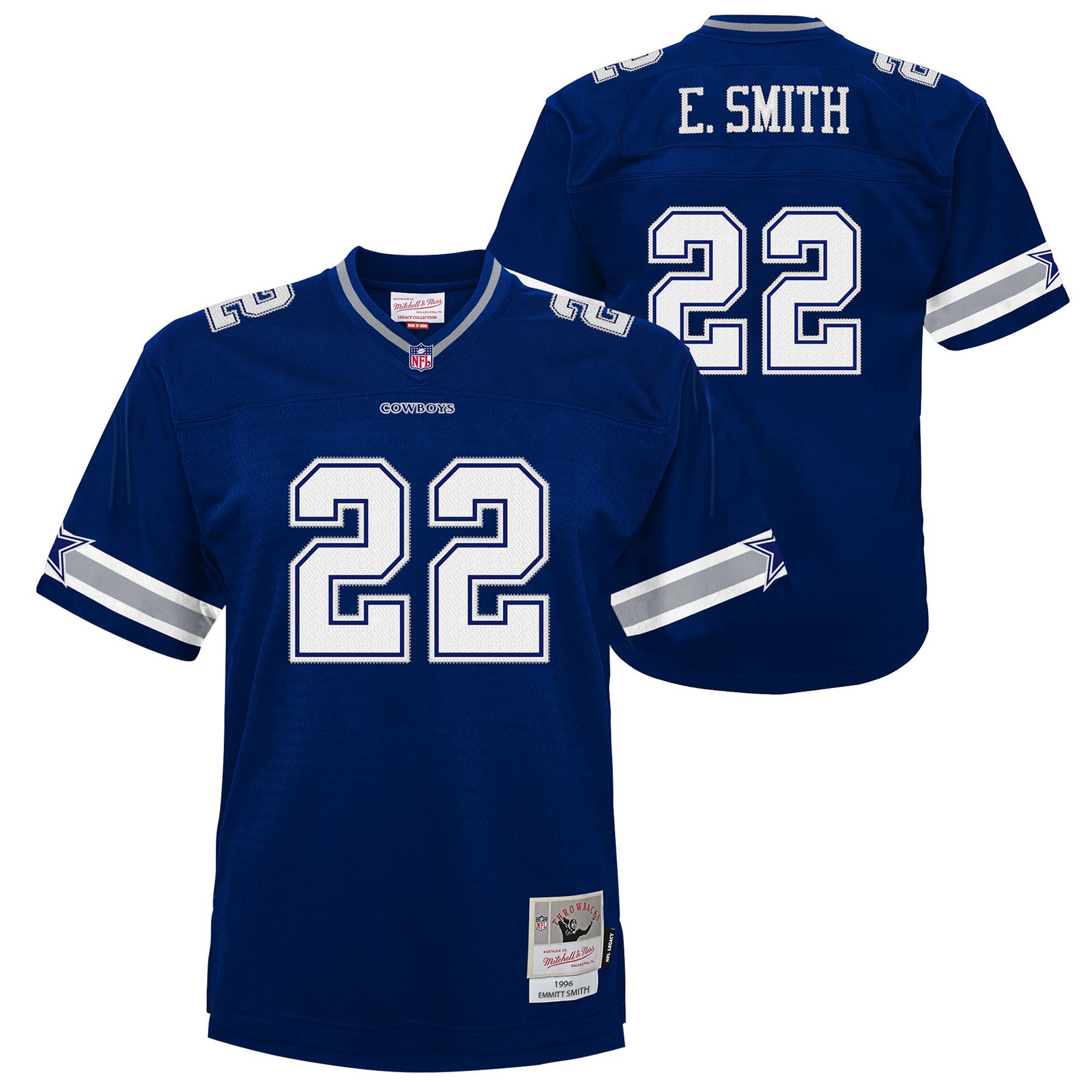 Youth Dallas Cowboys Emmitt Smith Mitchell & Ness Navy 1996 Legacy Jersey Js4467