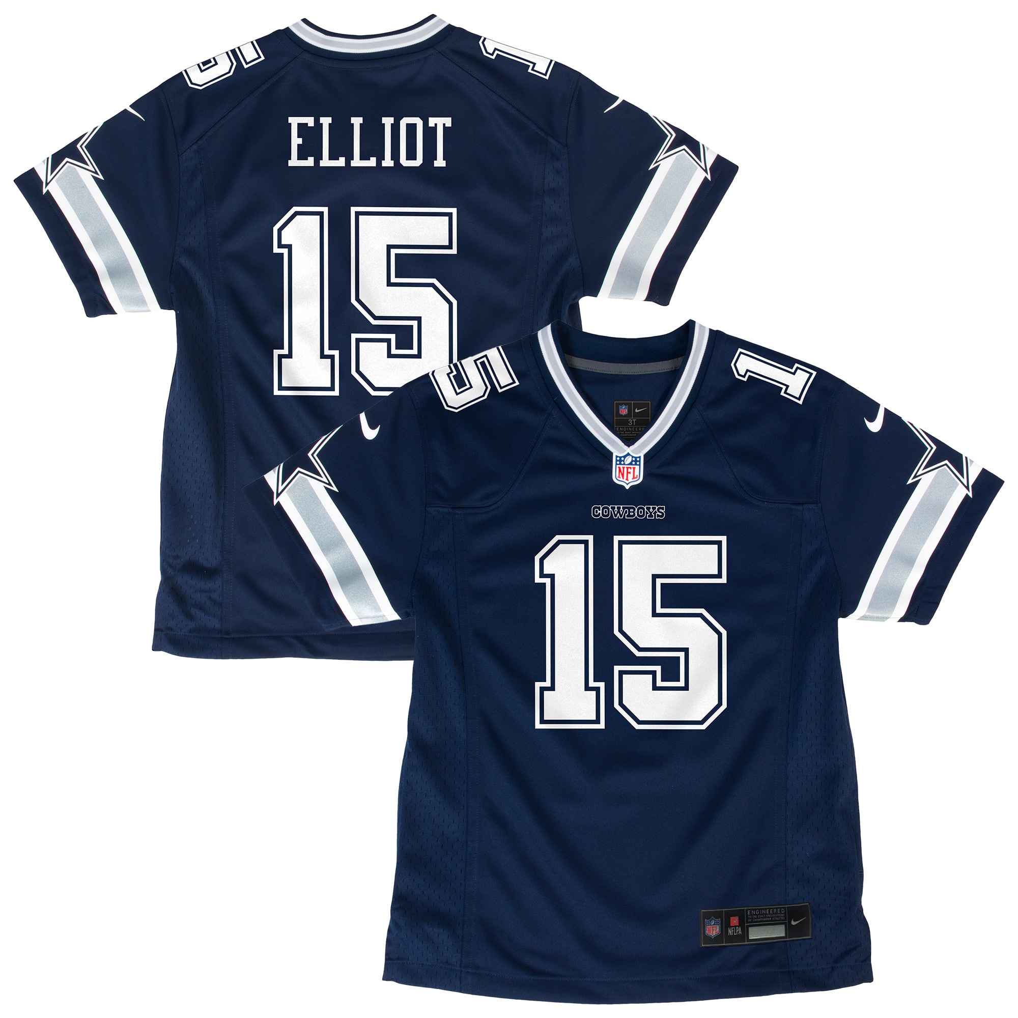 Youth Dallas Cowboys Ezekiel Elliott Navy Game Jersey Js9978