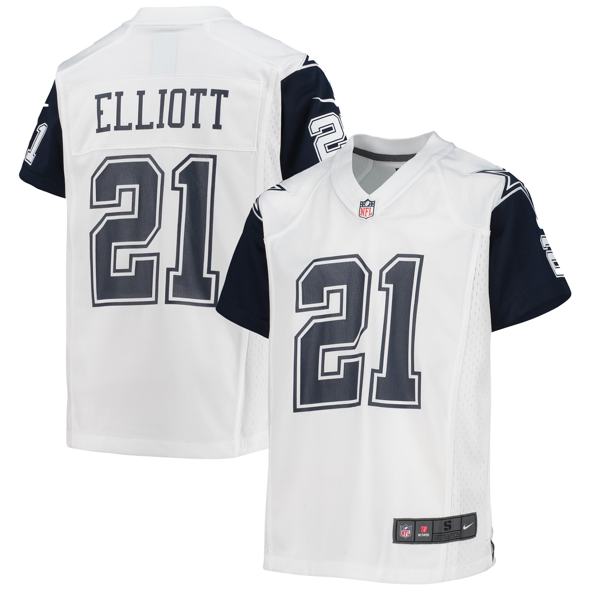 Youth Dallas Cowboys Ezekiel Elliott White Alternate Game Jersey Js1793