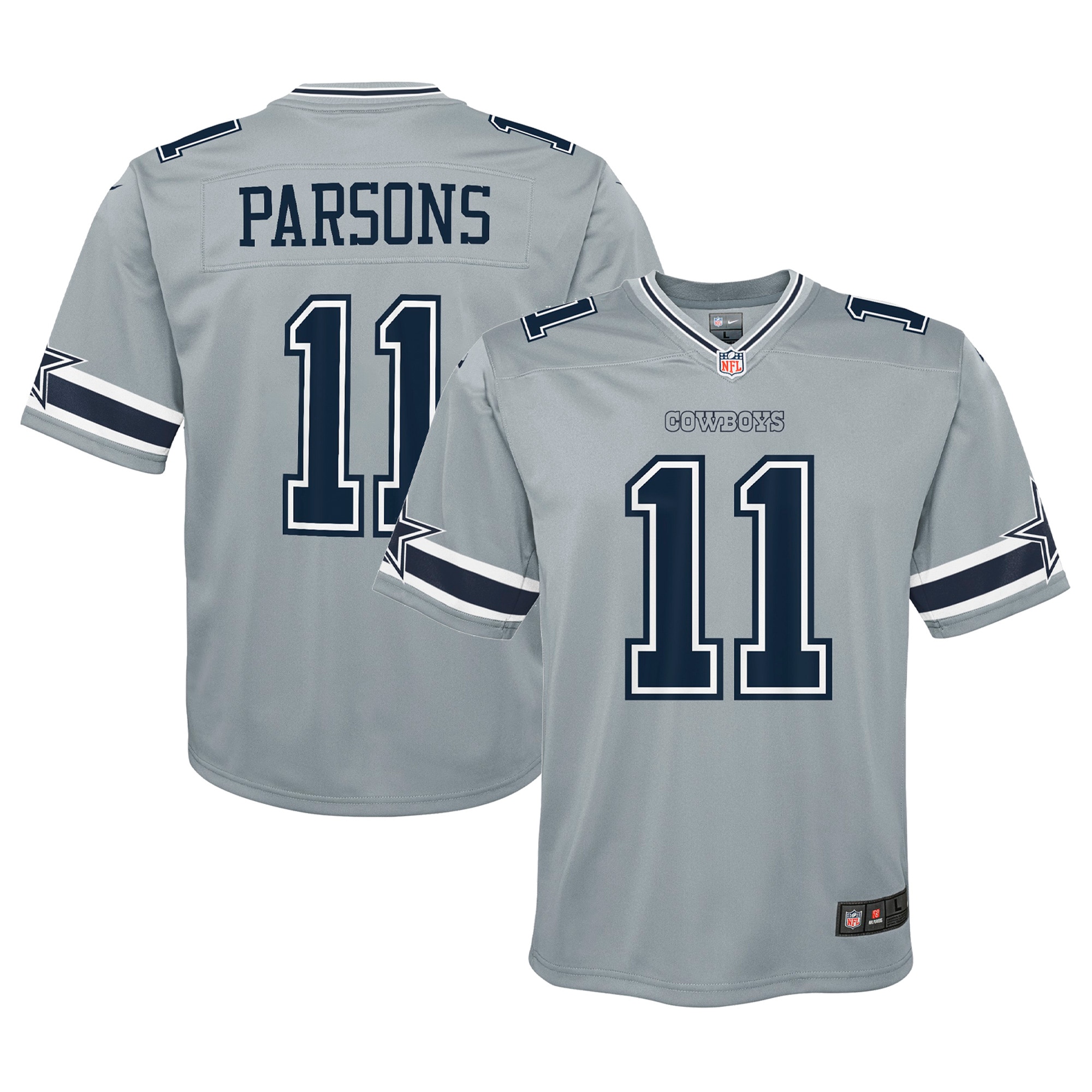 Youth Dallas Cowboys Micah Parsons Gray Inverted Game Jersey Js5403