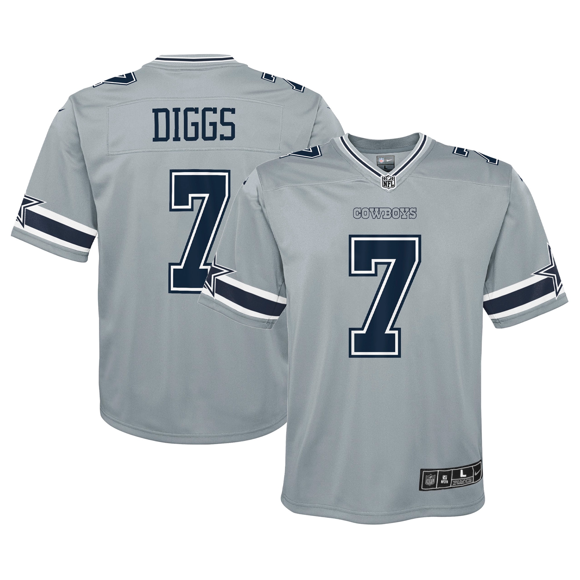 Youth Dallas Cowboys Trevon Diggs Silver Inverted Game Jersey Js1351