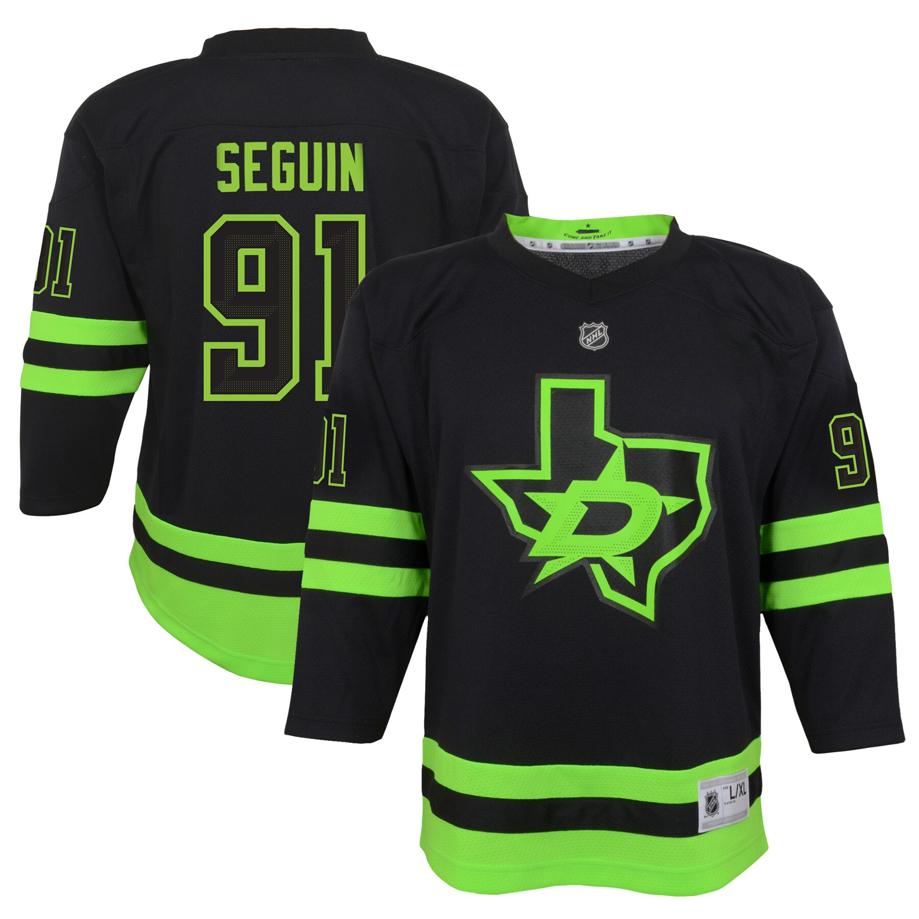 Youth Dallas Stars Tyler Seguin Black 2020/21 Alternate Player Jersey