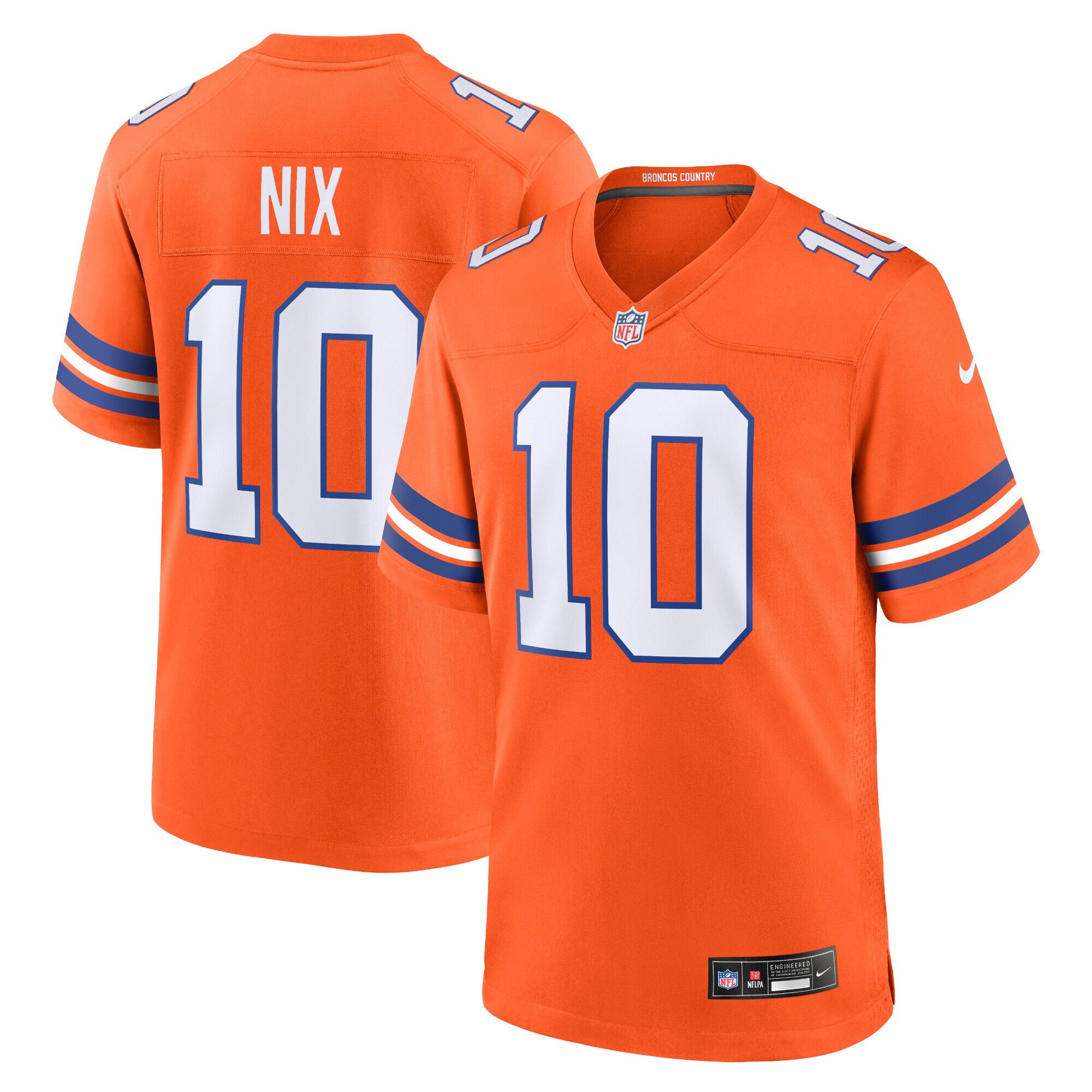 Youth Denver Broncos Bo Nix Orange Alternate Game Jersey Js5448