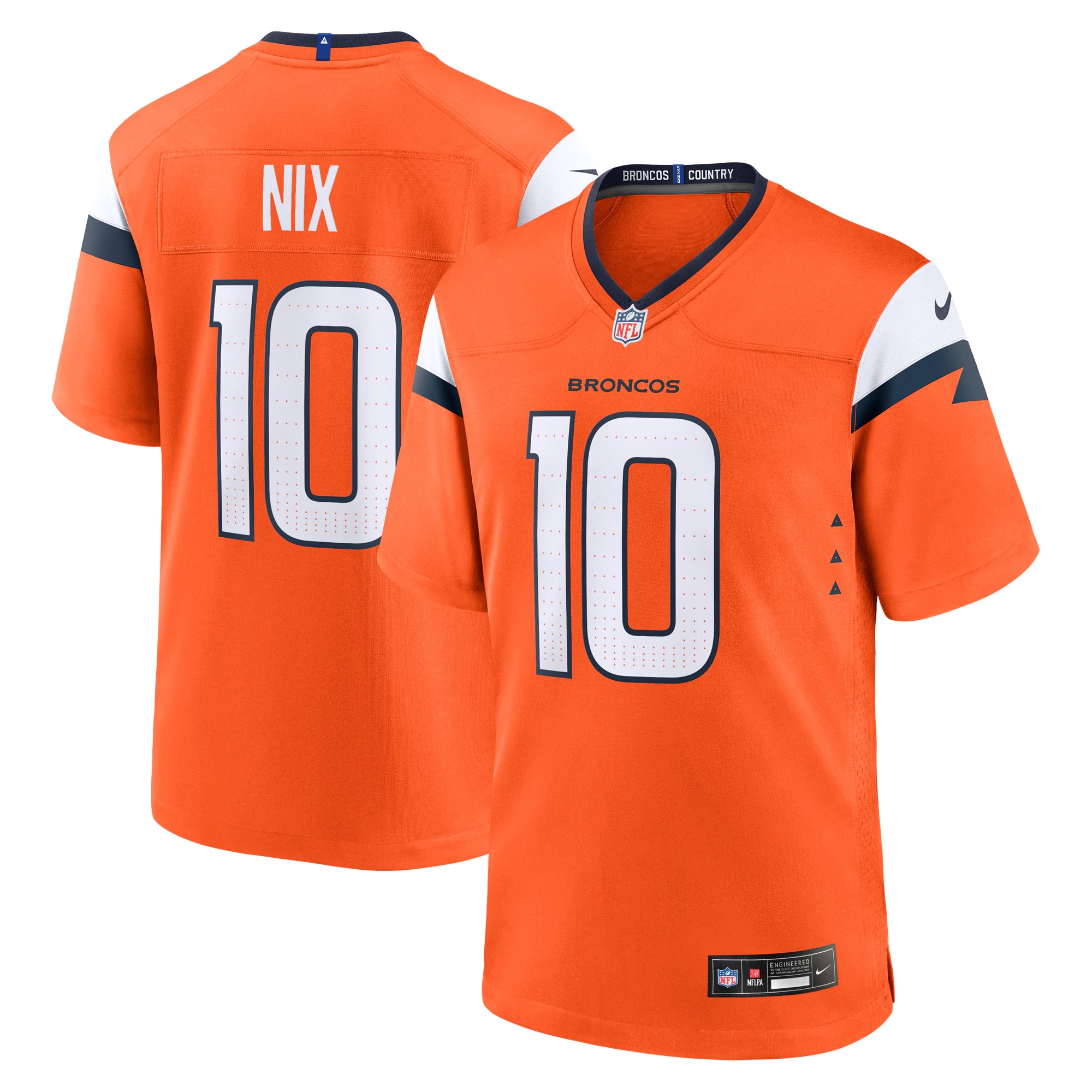 Youth Denver Broncos Bo Nix Orange Team Game Jersey Js8729