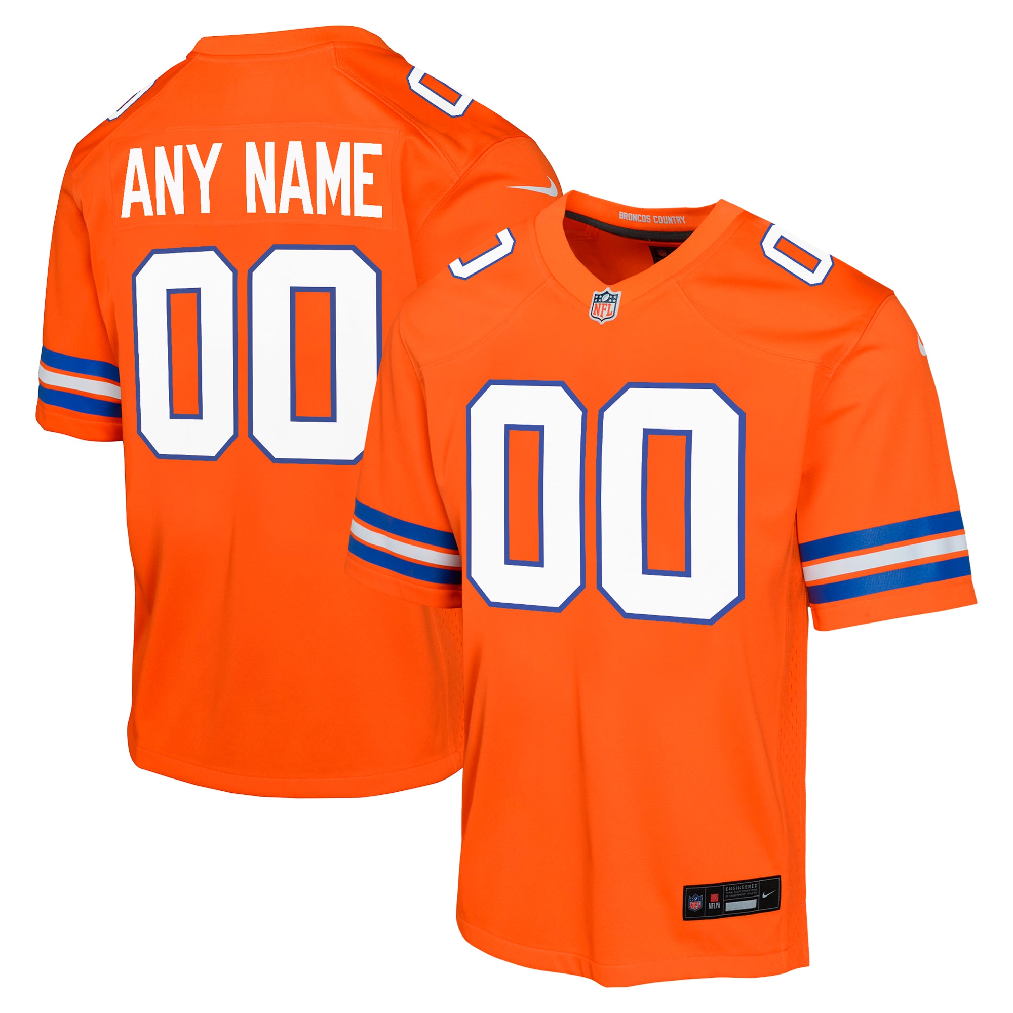 Youth Denver Broncos Orange Mile High Collection 1977 Throwback Custom Game Jersey Js9728