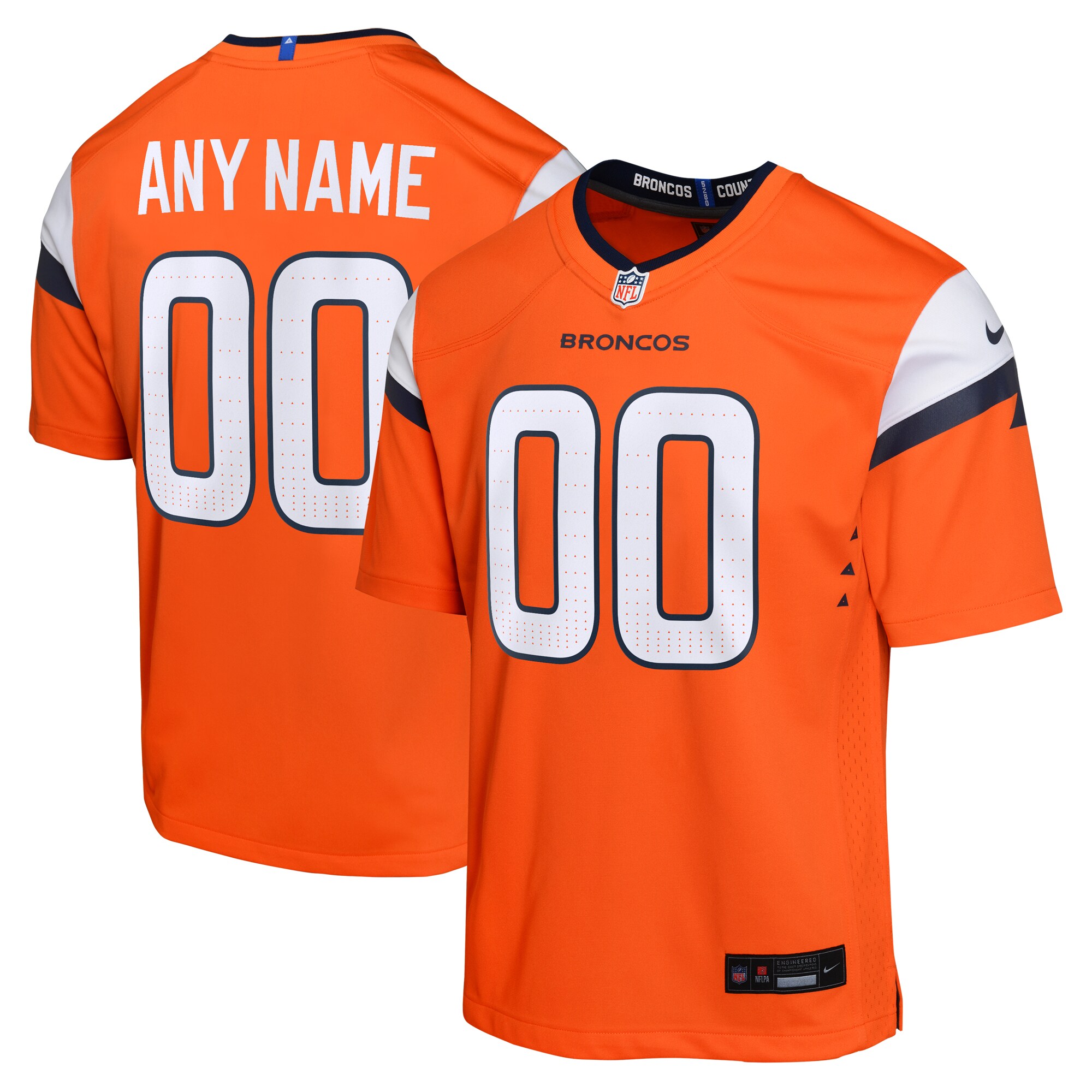 Youth Denver Broncos Orange Mile High Collection Custom Game Jersey Js1956