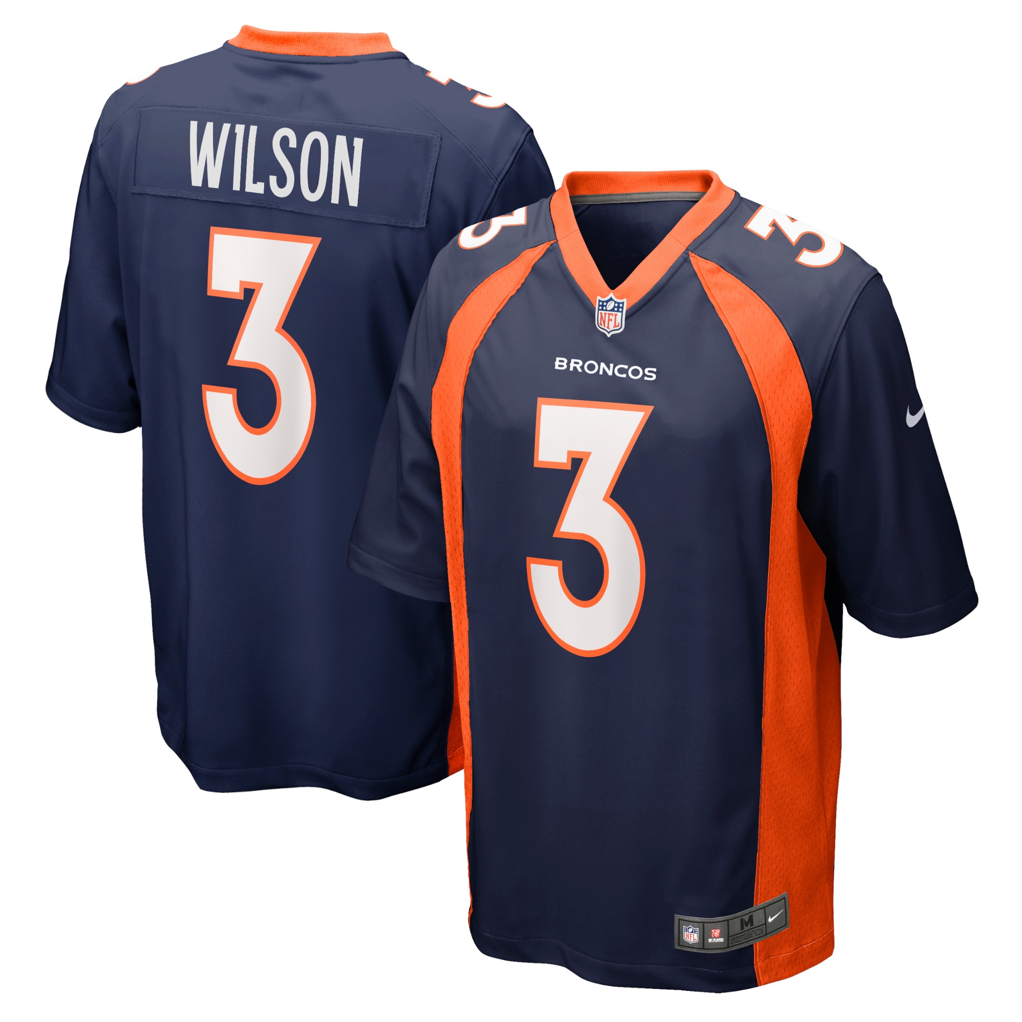 Youth Denver Broncos Russell Wilson Navy Game Jersey Js4457