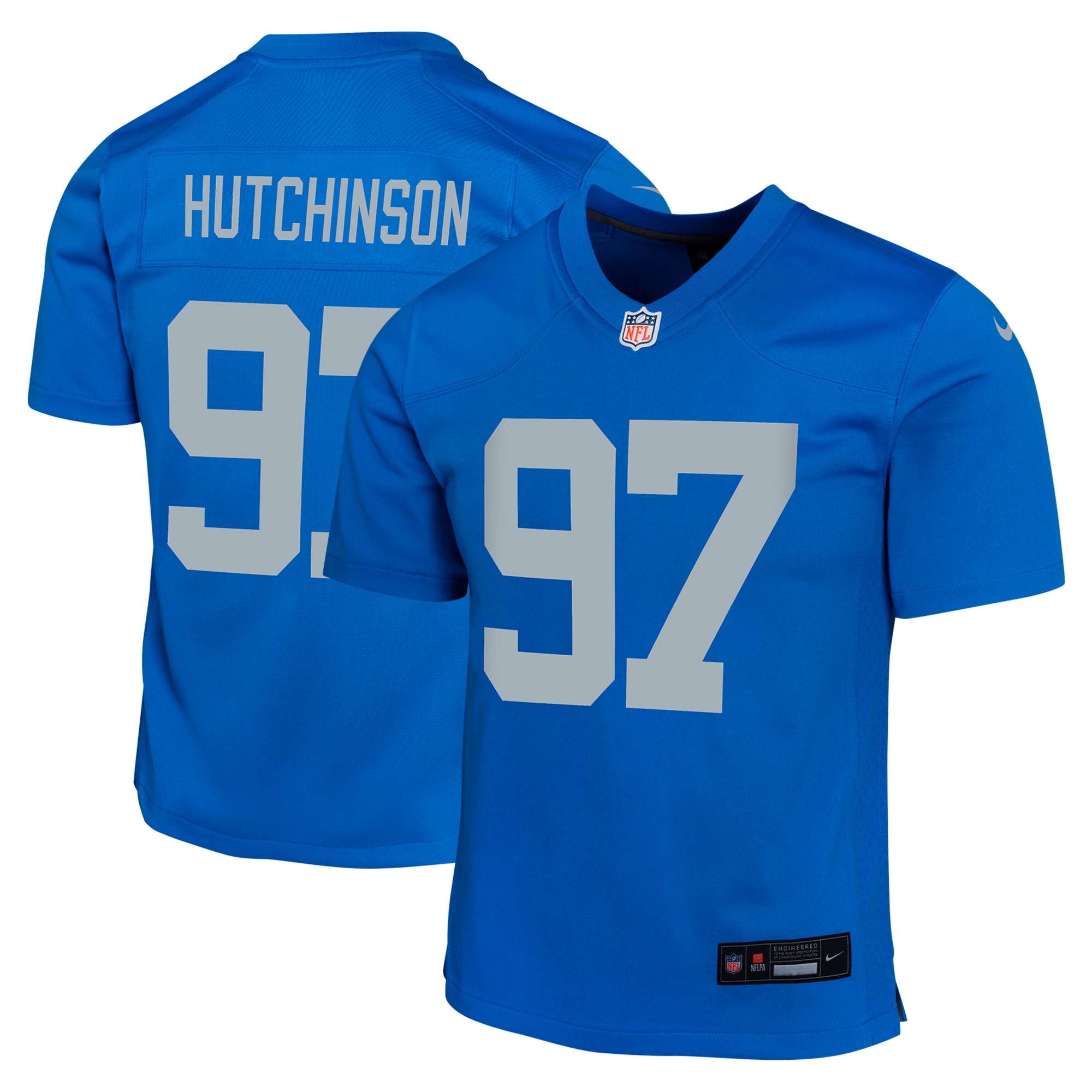 Youth Detroit Lions Aidan Hutchinson Blue Alternate Game Jersey Js1670