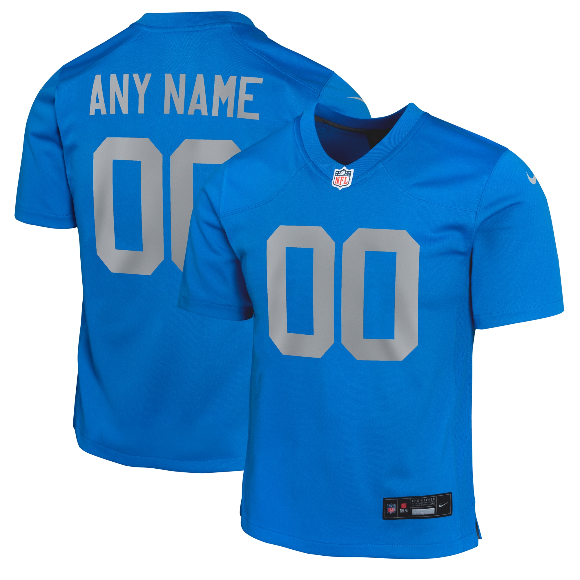 Youth Detroit Lions Blue Alternate Custom Game Jersey Js9649