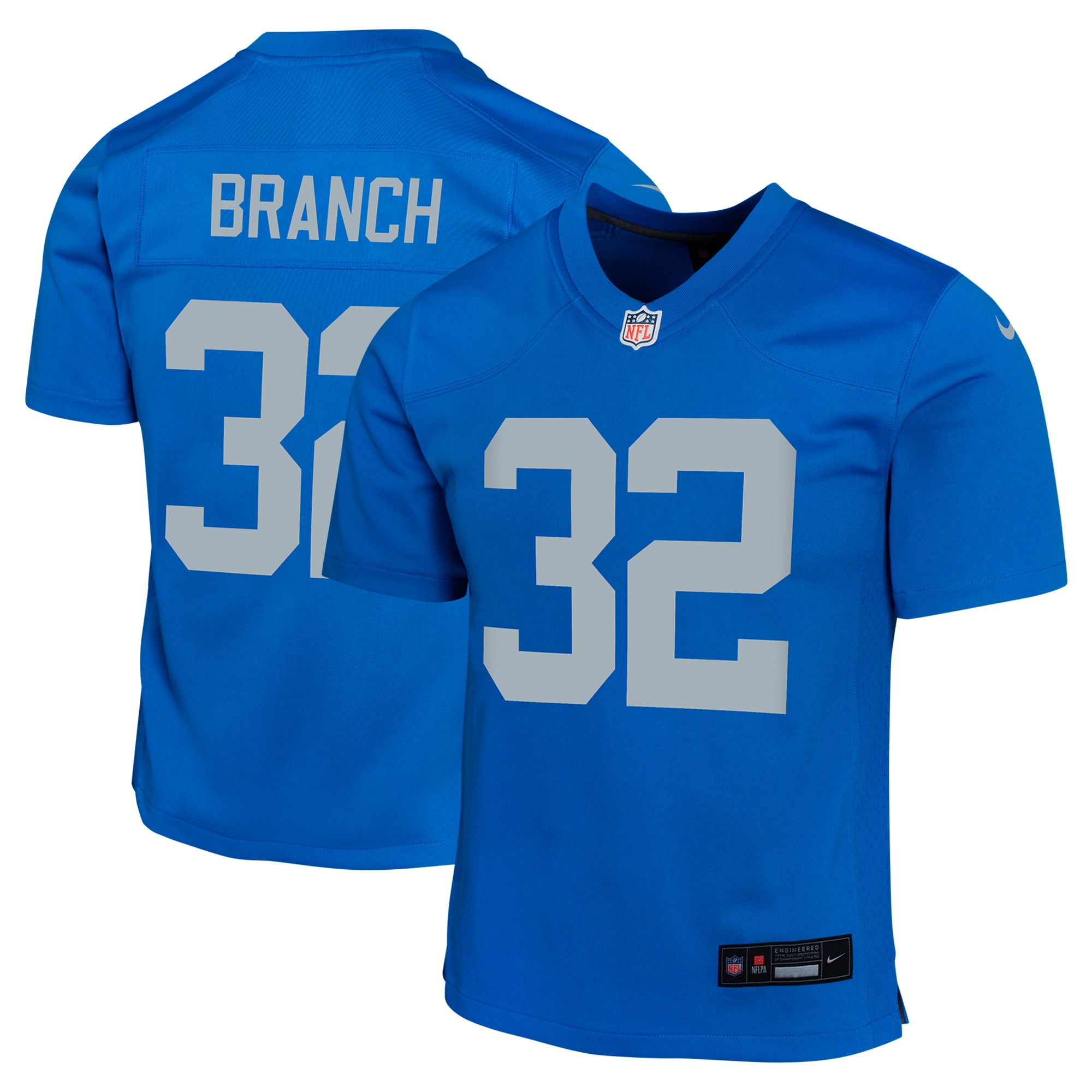 Youth Detroit Lions Brian Branch Blue Alternate Game Jersey Js3216