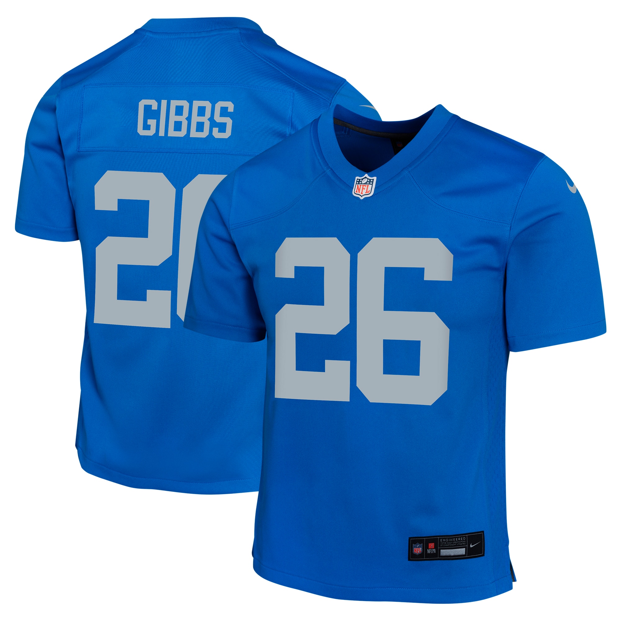 Youth Detroit Lions Jahmyr Gibbs Blue Alternate Game Jersey Js6615