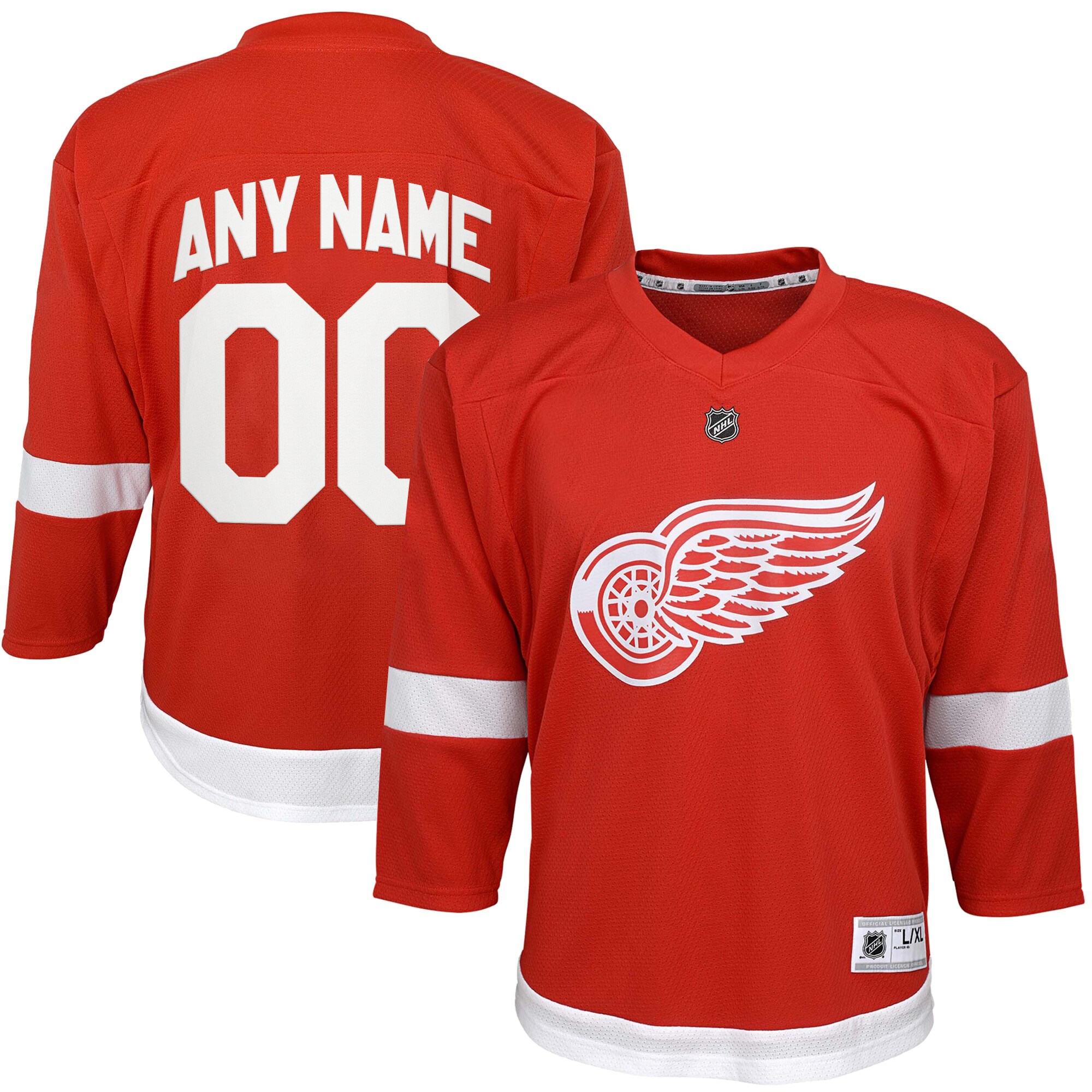 Youth Detroit Red Wings Red Home Custom Jersey