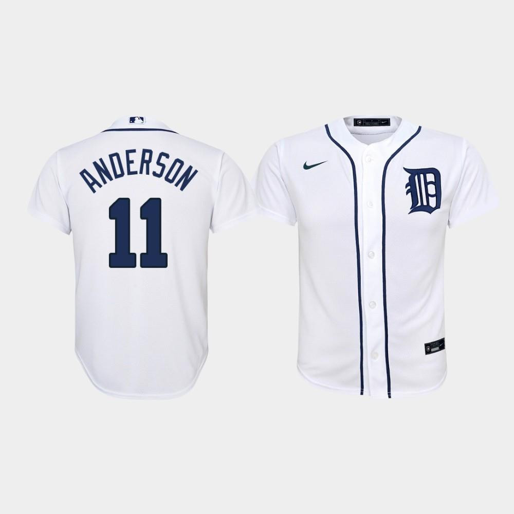 Youth Detroit Tigers 11 Sparky Anderson Home White Jersey