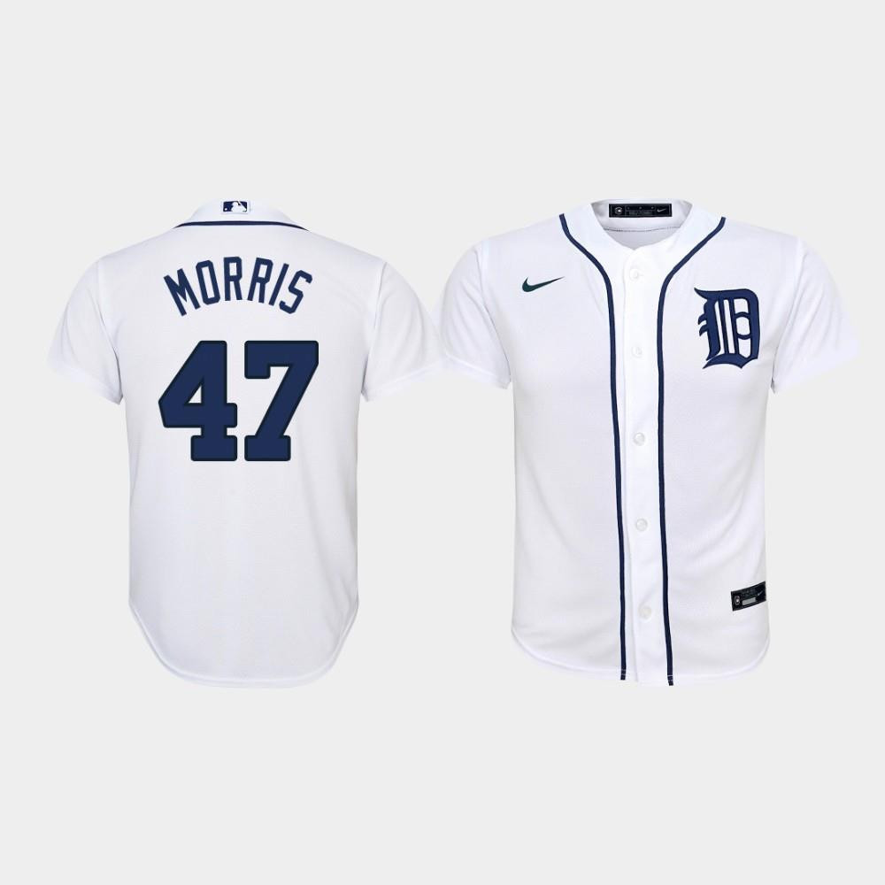 Youth Detroit Tigers 47 Jack Morris Home White Jersey