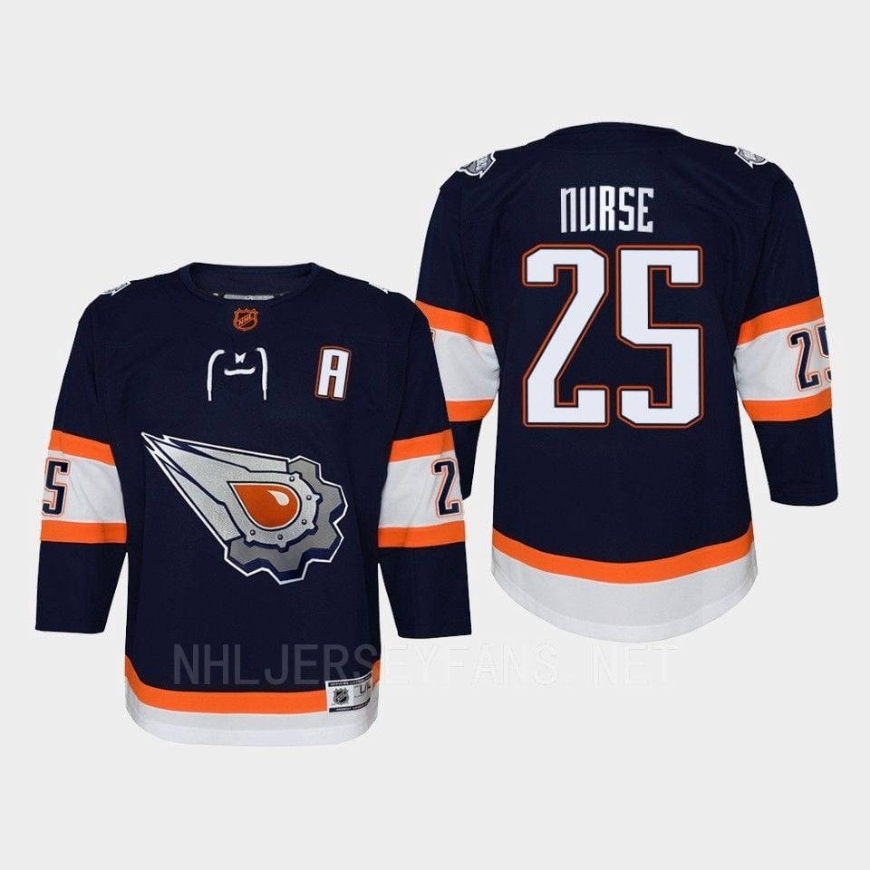 Youth Edmonton Oilers Darnell Nurse 25 Special Edition 2.0 Retro Jersey Navy