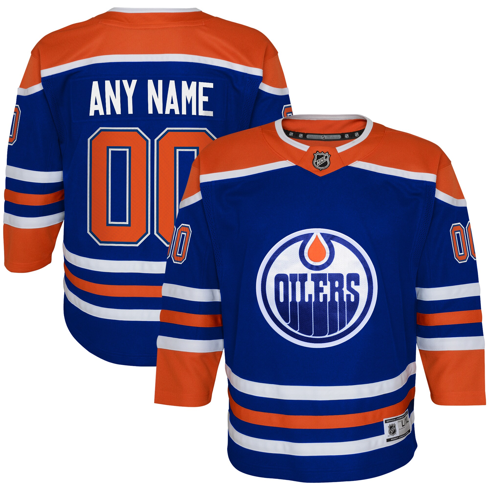 Youth Edmonton Oilers Royal Home Custom Jersey