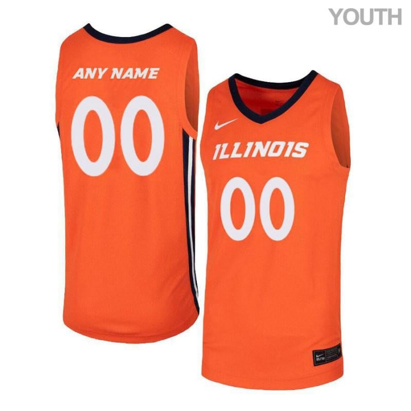 Youth Elite Orange Illinois Fighting Illini Custom Basketball Jersey