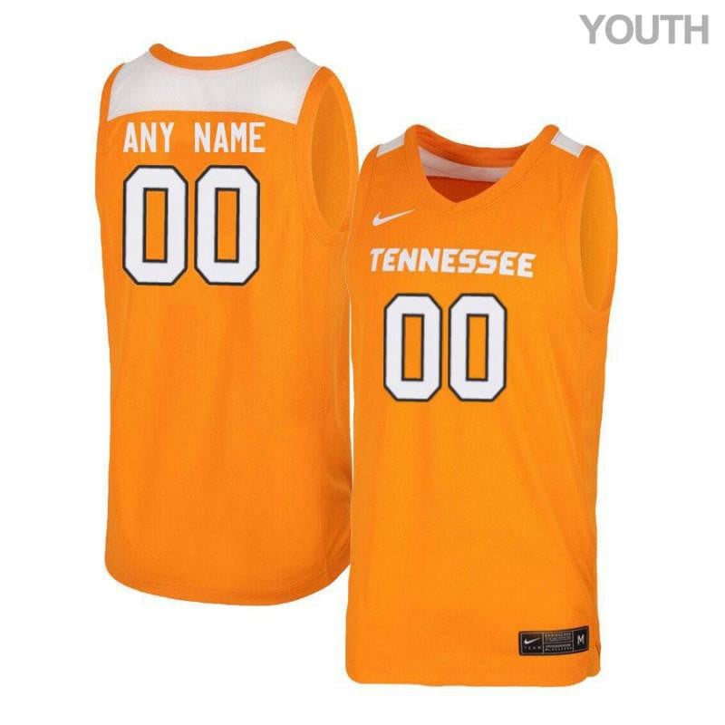 Youth Elite Orange White Tennessee Volunteers Custom Basketball Jersey