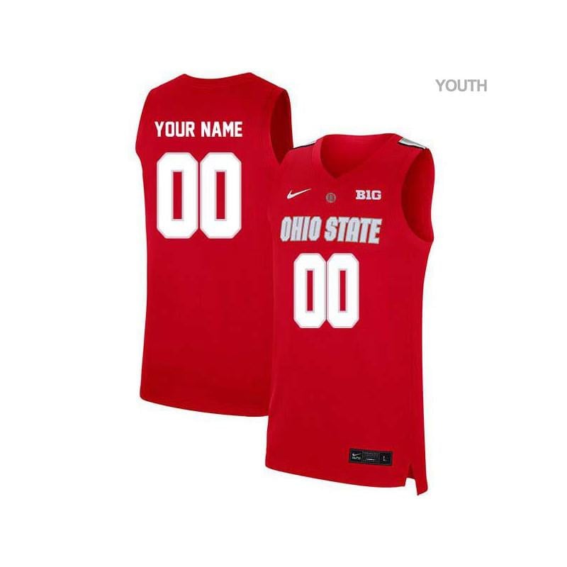 Youth Elite Red Ohio State Buckeyes Custom Basketball Jersey