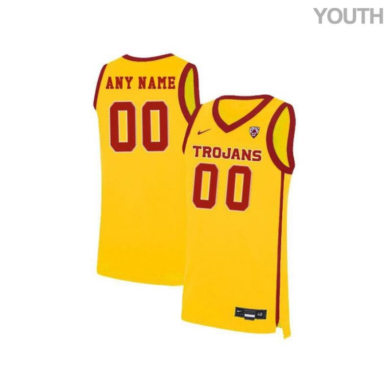 Youth Elite Yellow Usc Trojans Custom Basketball Jersey