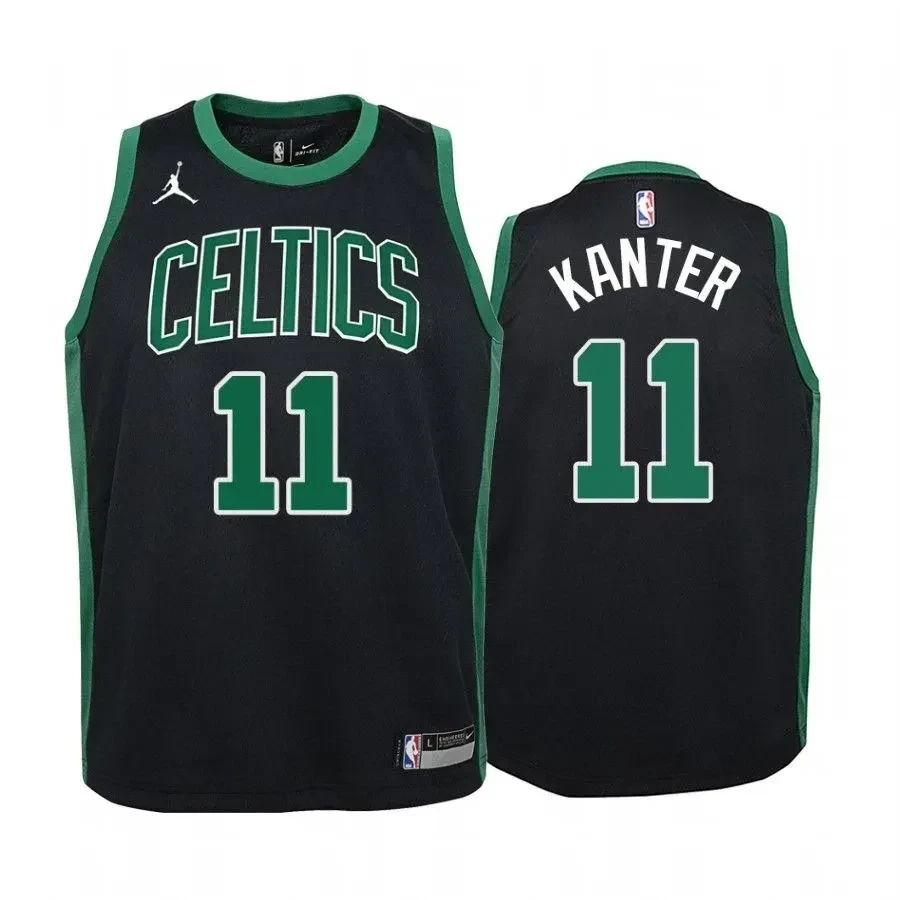Youth Enes Kanter Boston Celtics Black Statet Jersey Jumpman