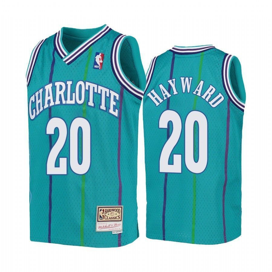 Youth Gordon Hayward Charlotte Hornets Teal Hardwood Classics Jersey