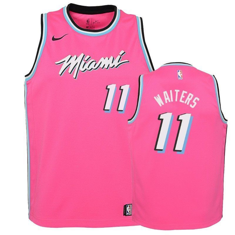 Youth Heat Dion Waiters 11 2018-19 Earned Pink Jersey