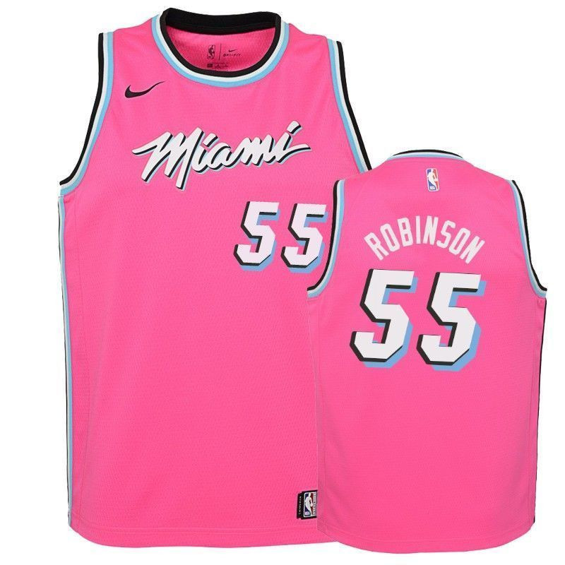 Youth Heat Duncan Robinson 55 2018-19 Earned Pink Jersey