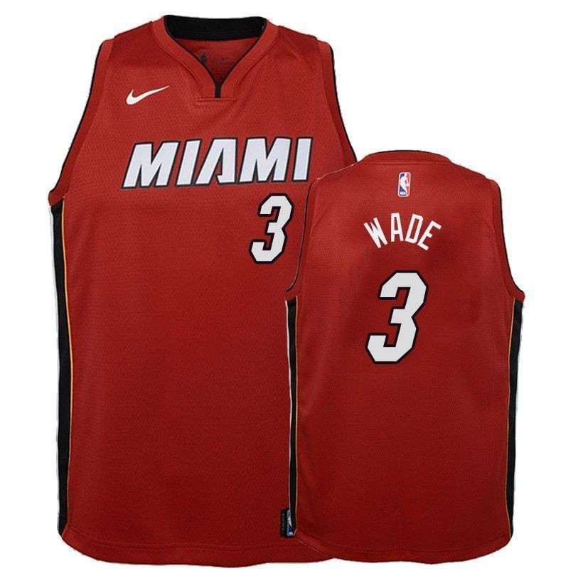 Youth Heat Dwyane Wade 3 Statet Red Jersey