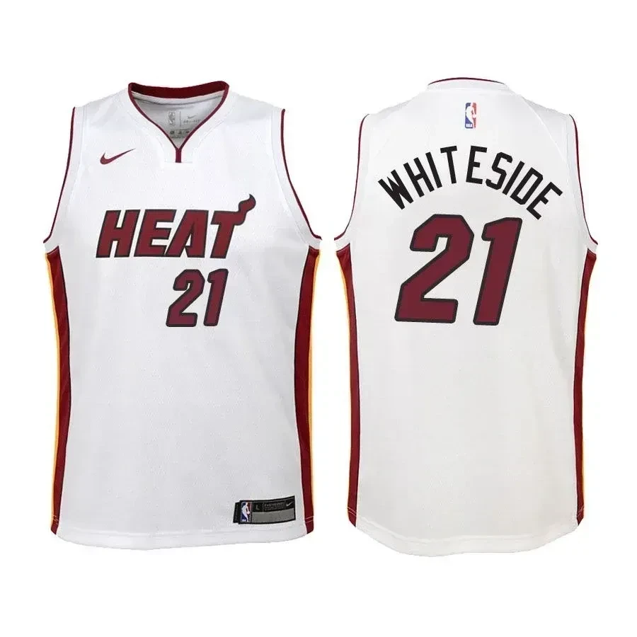 Youth Heat Hassan Whiteside 21 Association Edition White Jersey