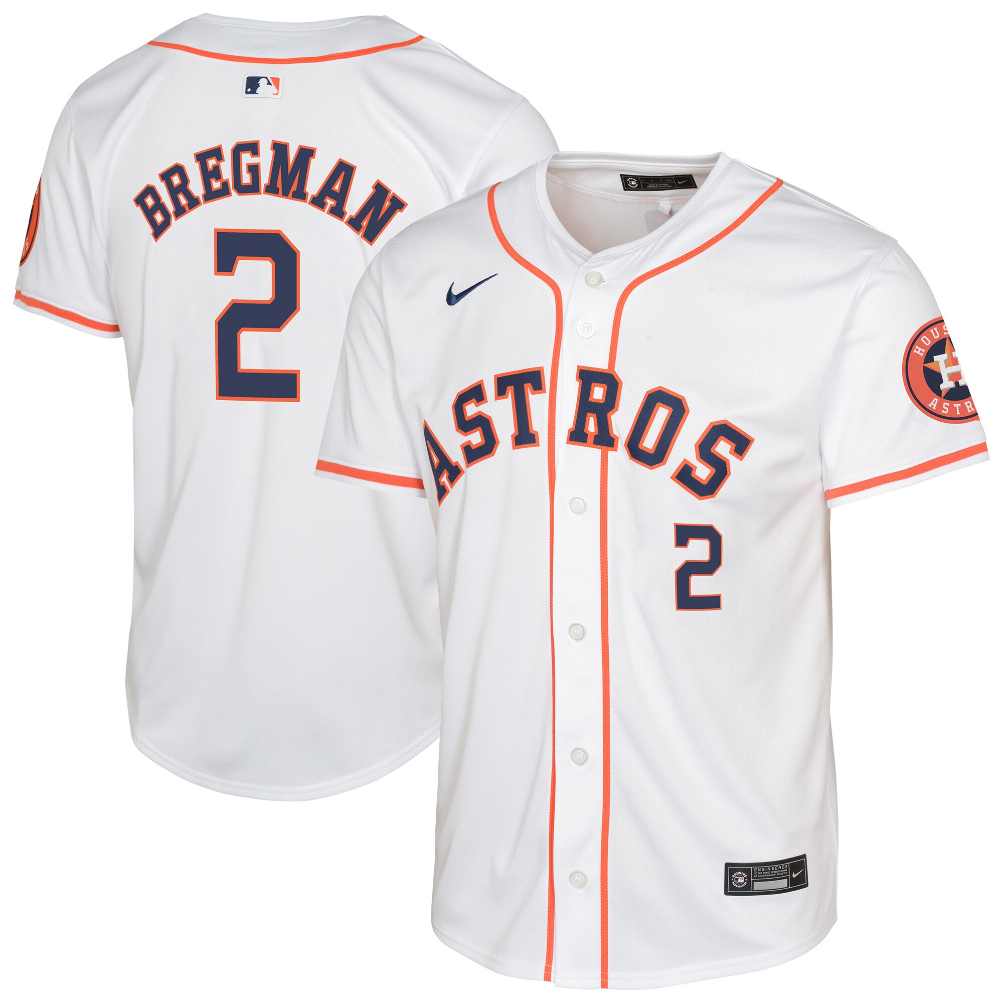 Youth Houston Astros Alex Bregman White Home Limited Jersey